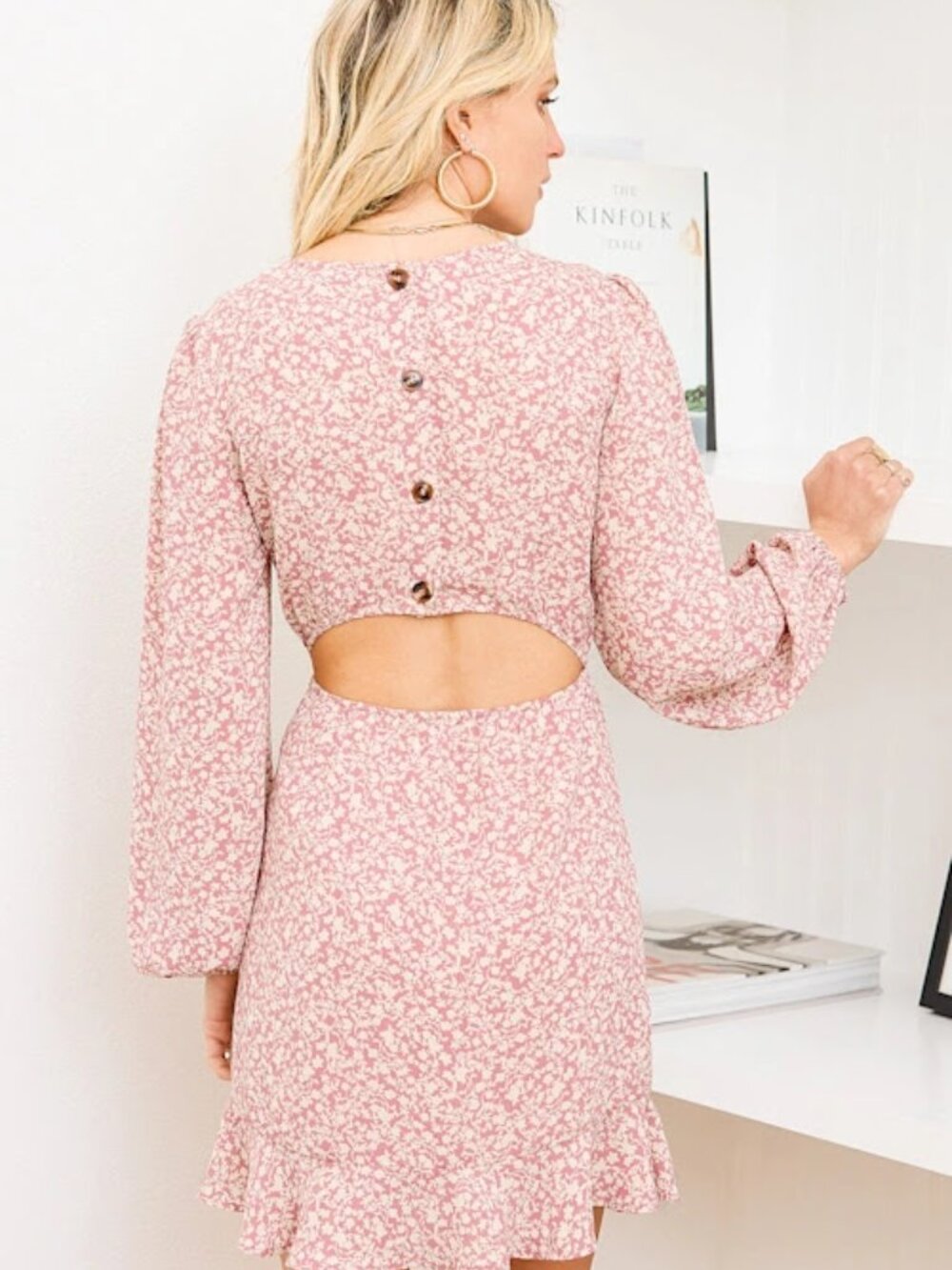 Blooming Darlin' Mauve Floral Print Ruffled Mini Dress